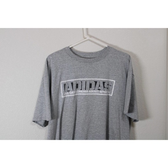 Adidas Men's Gray Large T-Shirt, Polyester, Short-Sleeve - Picture 2 of 8
